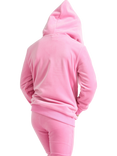 Lindex Kids' Velour Relaxed Hooded Jacket, Pink
