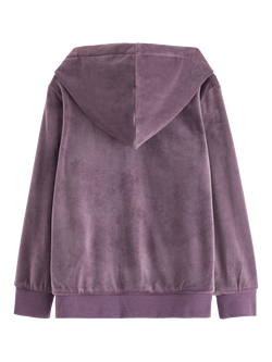 Lindex Kids' Velour Relaxed Hooded Jacket - view 2, Light Dusty Lilac