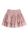 Lindex Kids' Elasticated Tiered Floral Skirt, Dusty Pink