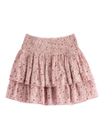 Lindex Kids' Elasticated Tiered Floral Skirt, Dusty Pink