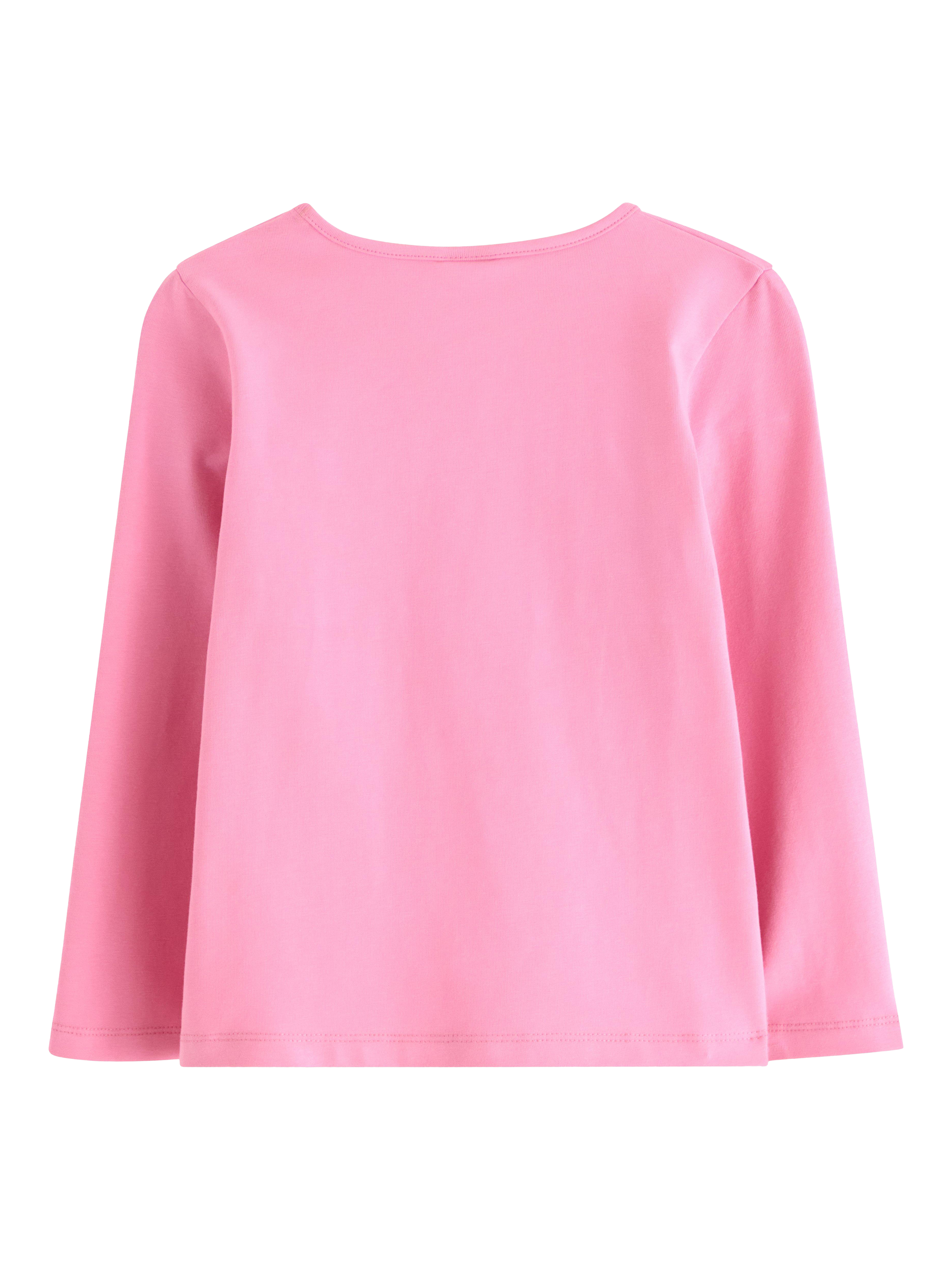 Product image 2 of 3, which shows Lindex Kids' Cotton Long Sleeved Sequin Rainbow Top, Pink, 6-7 years