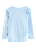 Lindex Kids' Cotton Long Sleeved Rainbow Cat Top, Light Blue