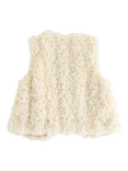 Lindex Kids' Sleeveless Faux Fur Sweater Vest, Light Dusty White