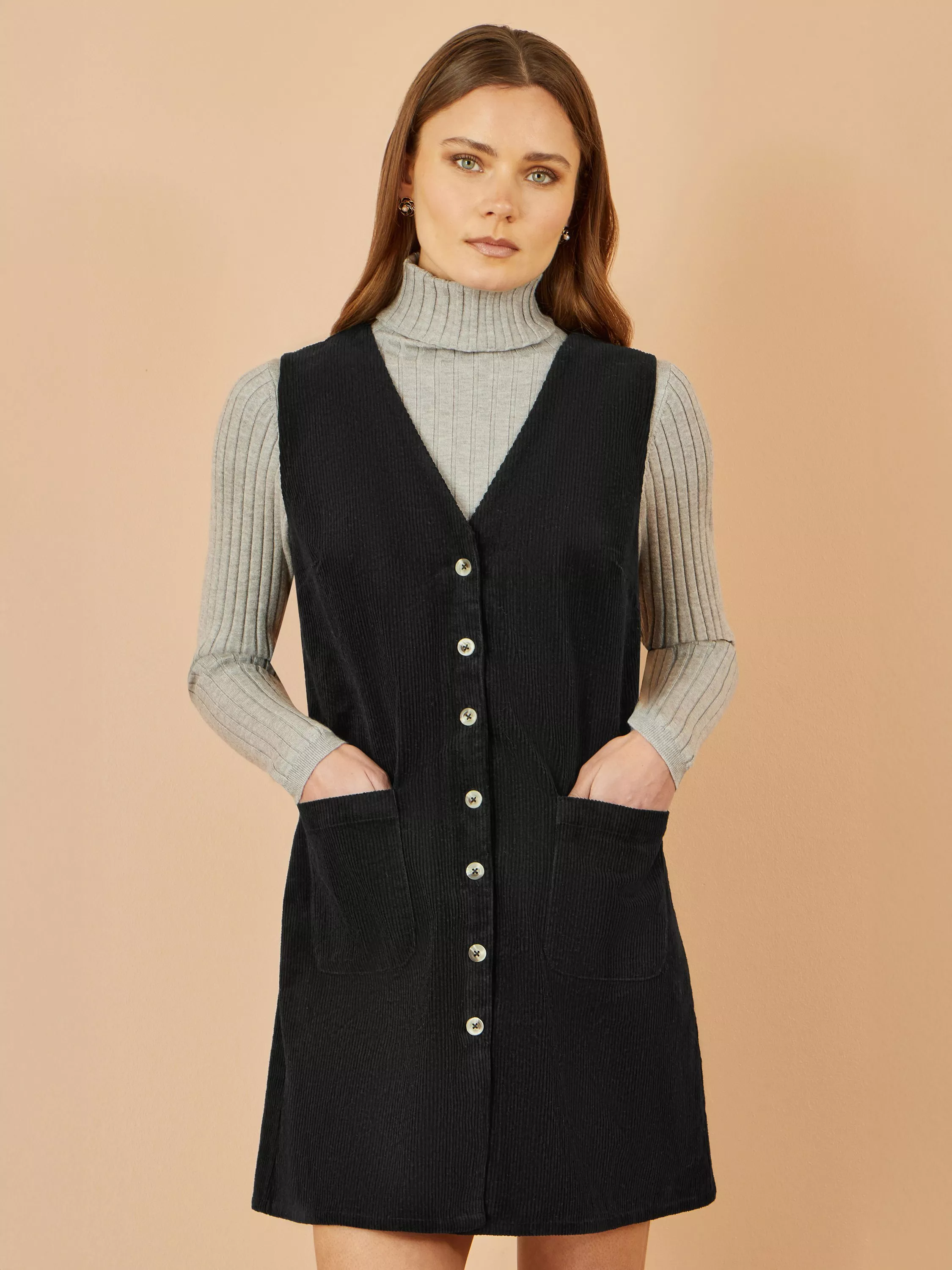 Shop Women's Dresses - Black, Pinafore | John Lewis & Partners