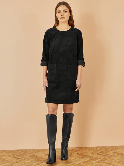 Yumi Corduroy Tunic Dress - view 2, Black