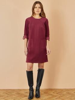 Yumi Corduroy Tunic Dress - view 2, Burgundy