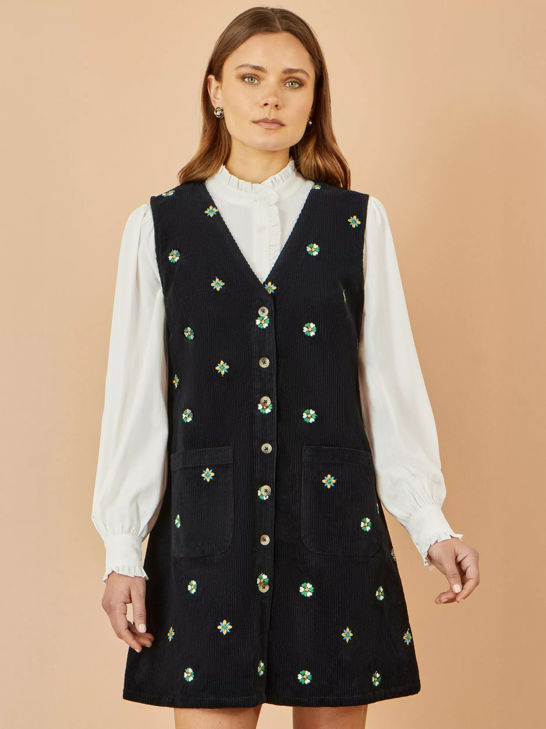 knee length pinafore dress Seams Friendly Cotton Pinafore Dress XXL 46P Knee Length Cottage Core  Lagenlook