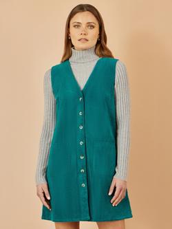 Yumi Corduroy Pinafore Dress, Teal