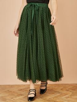 Yumi Tulle Mesh Skirt - view 2, Green