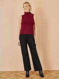 Yumi Roll Neck Sleeveless Jumper, Burgundy