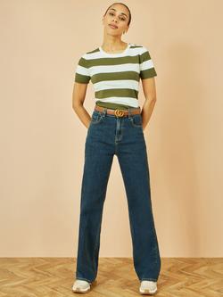 Yumi Stripe Knit Top - view 2, Green