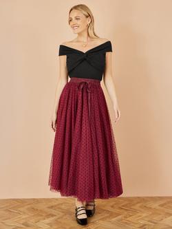 Yumi Bardot Knot Top - view 2, Black