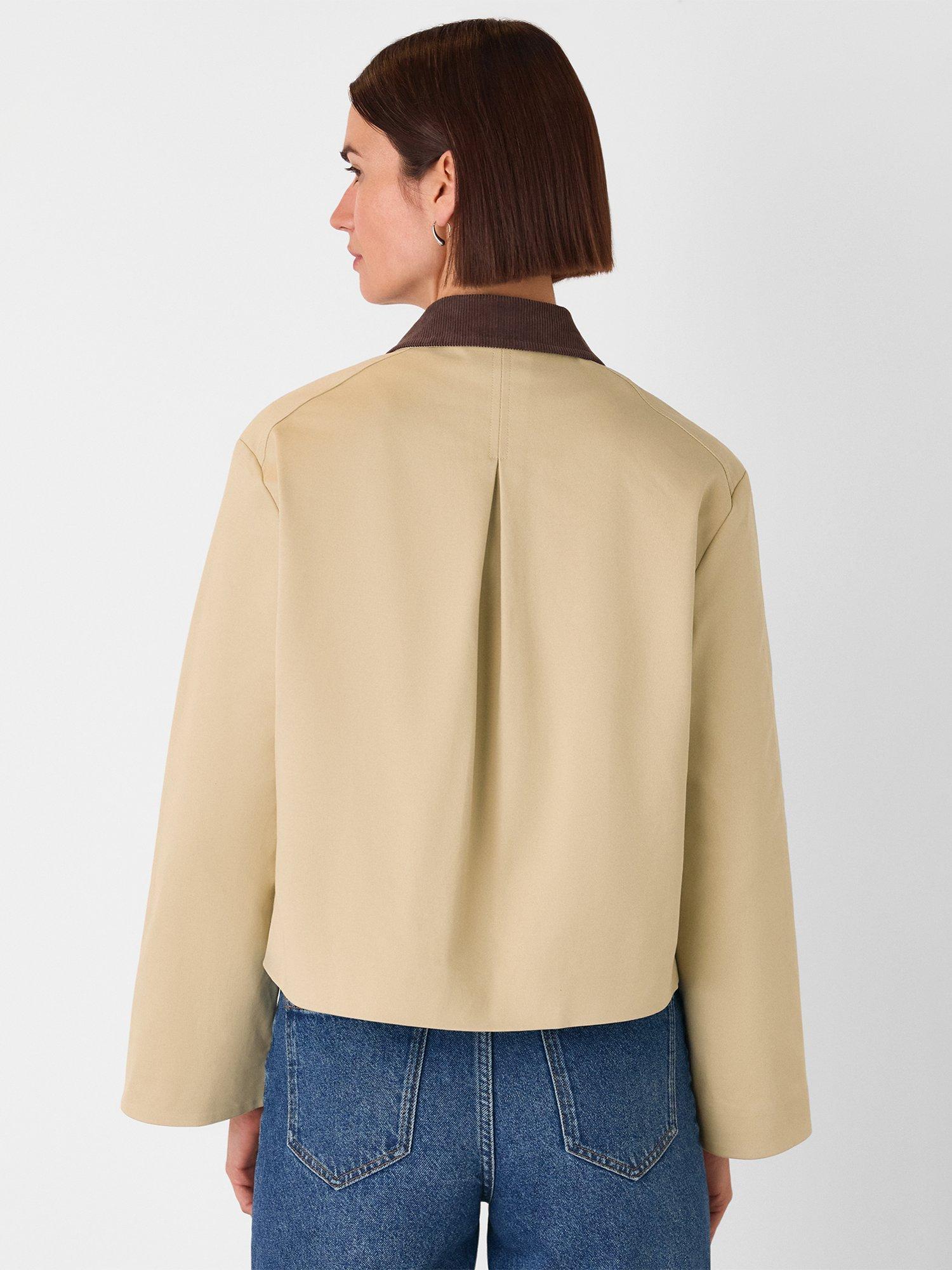 Product image 2 of 6, which shows Whistles Corduroy Collar Barn Jacket, Neutral, 6