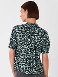 Whistles Spot Print Tie Neck Short Sleeve Blouse