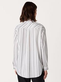 Whistles Mixed Stripe Relaxed Fit Shirt, White/Multi - view 2, White/Multi