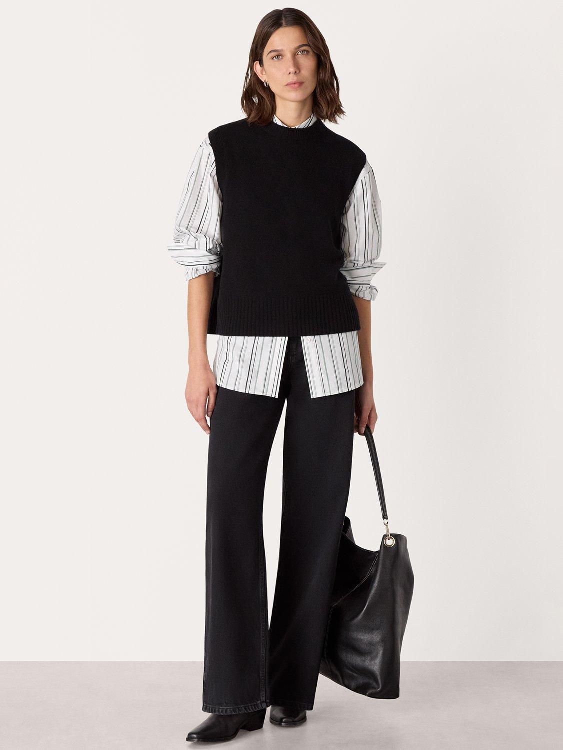 Product image 3 of 5, which shows Whistles Mixed Stripe Relaxed Fit Shirt, White/Multi, 10