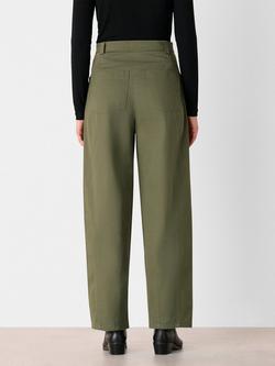 Whistles Belted Barrel Leg Trousers - view 2, Khaki