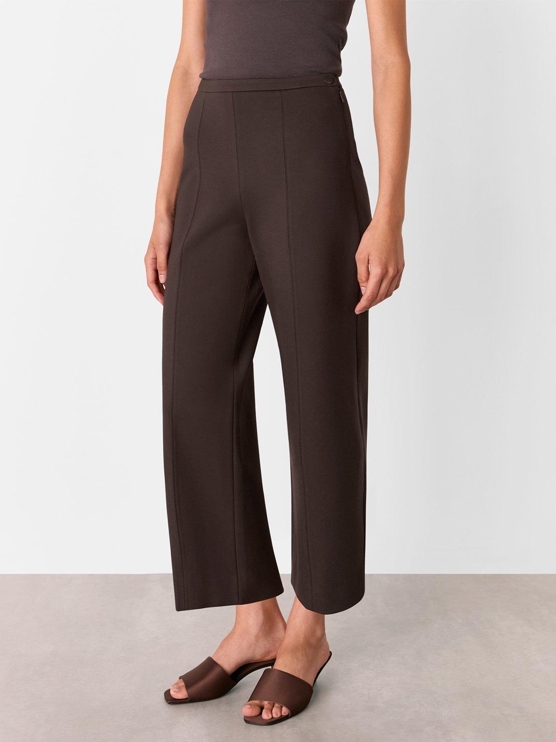 Product image 1 of 5, which shows Whistles Camilla Wide Leg Trousers, Brown, 6
