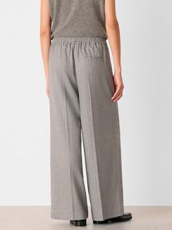 Whistles Petite Herringbone Wide Leg Trouser - view 2, Grey