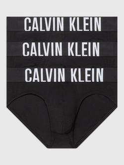 Calvin Klein Stretch Cotton Hip Briefs, Pack of 3, Black, Black