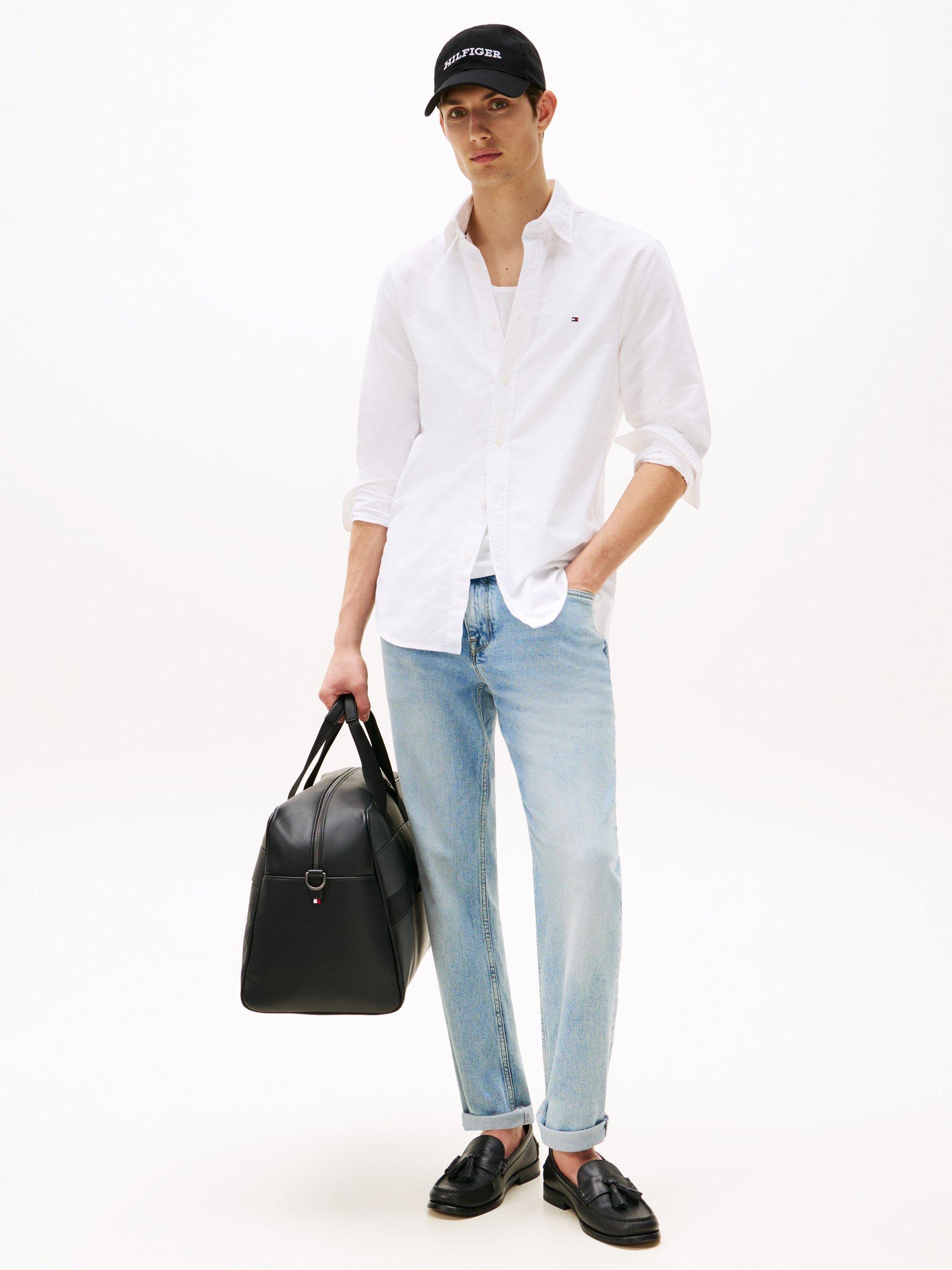 Product image 3 of 5, which shows Tommy Hilfiger Solid Heritage Oxford Cotton Shirt, Opthic White, XS