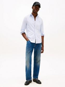 Tommy Hilfiger Cotton Regular Fit Stripe Heritage Oxford Shirt, Blue/White - view 2, Blue/White