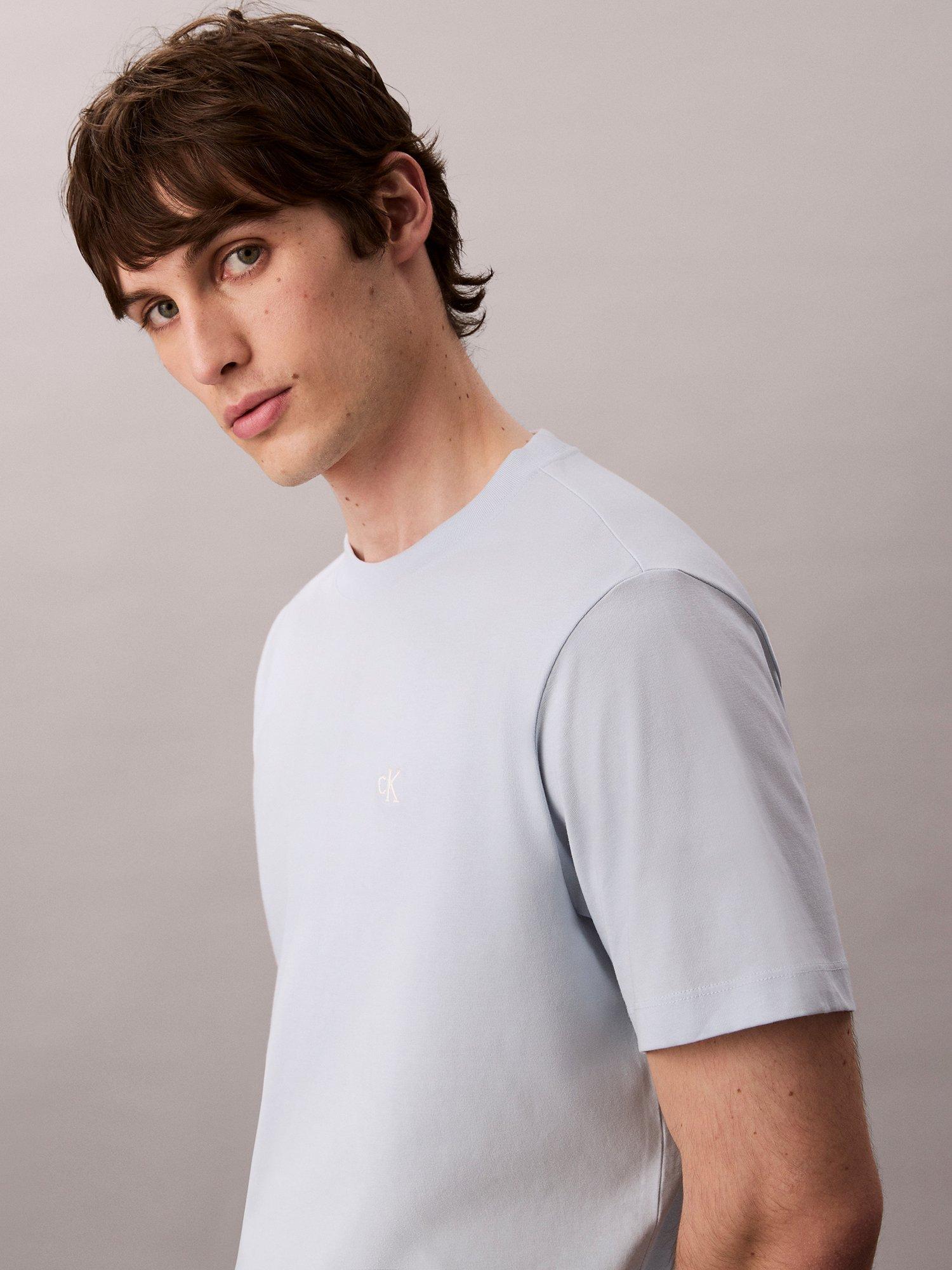 Product image 4 of 5, which shows Calvin Klein Cotton Monogram Short Sleeve Crew Neck T-Shirt, Plein Air, XS