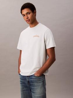 Calvin Klein Embroidered Logo Cotton T-Shirt, Glacier