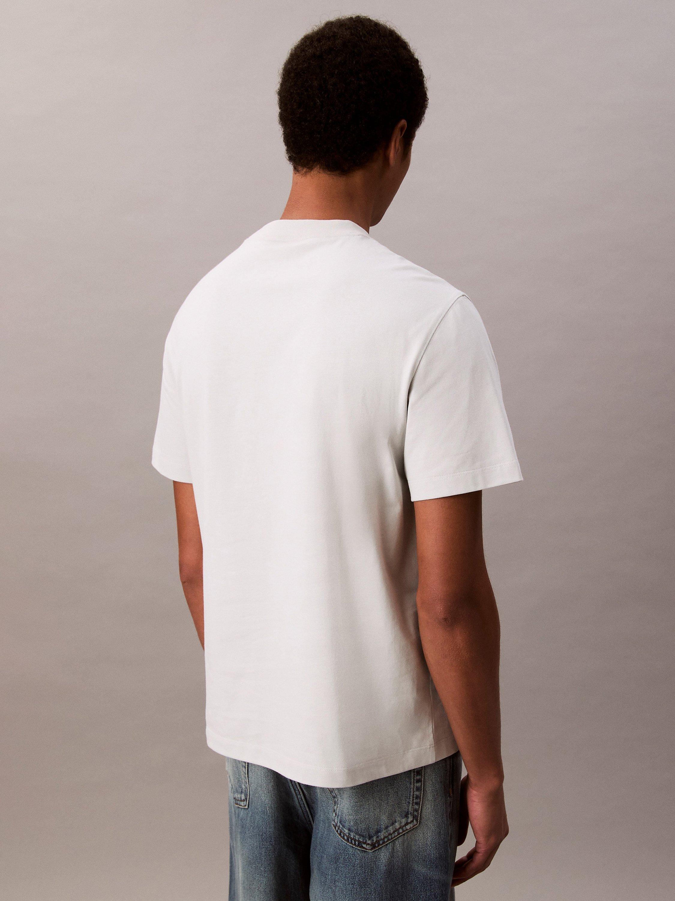Product image 2 of 5, which shows Calvin Klein Embroidered Logo Cotton T-Shirt, Glacier, XS