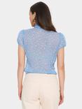 Saint Tropez Lilja Abstract Crinkle Short Sleeve Shirt, Allure Ice