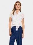 Saint Tropez Lilja Abstract Crinkle Short Sleeve Shirt, Ice Pastel