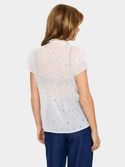 Saint Tropez Lilja Abstract Crinkle Short Sleeve Shirt, Ice Pastel - view 2, Ice Pastel