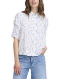 ICHI Vera Floral Shirt, White/Blue