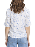 ICHI Vera Floral Shirt, White/Blue
