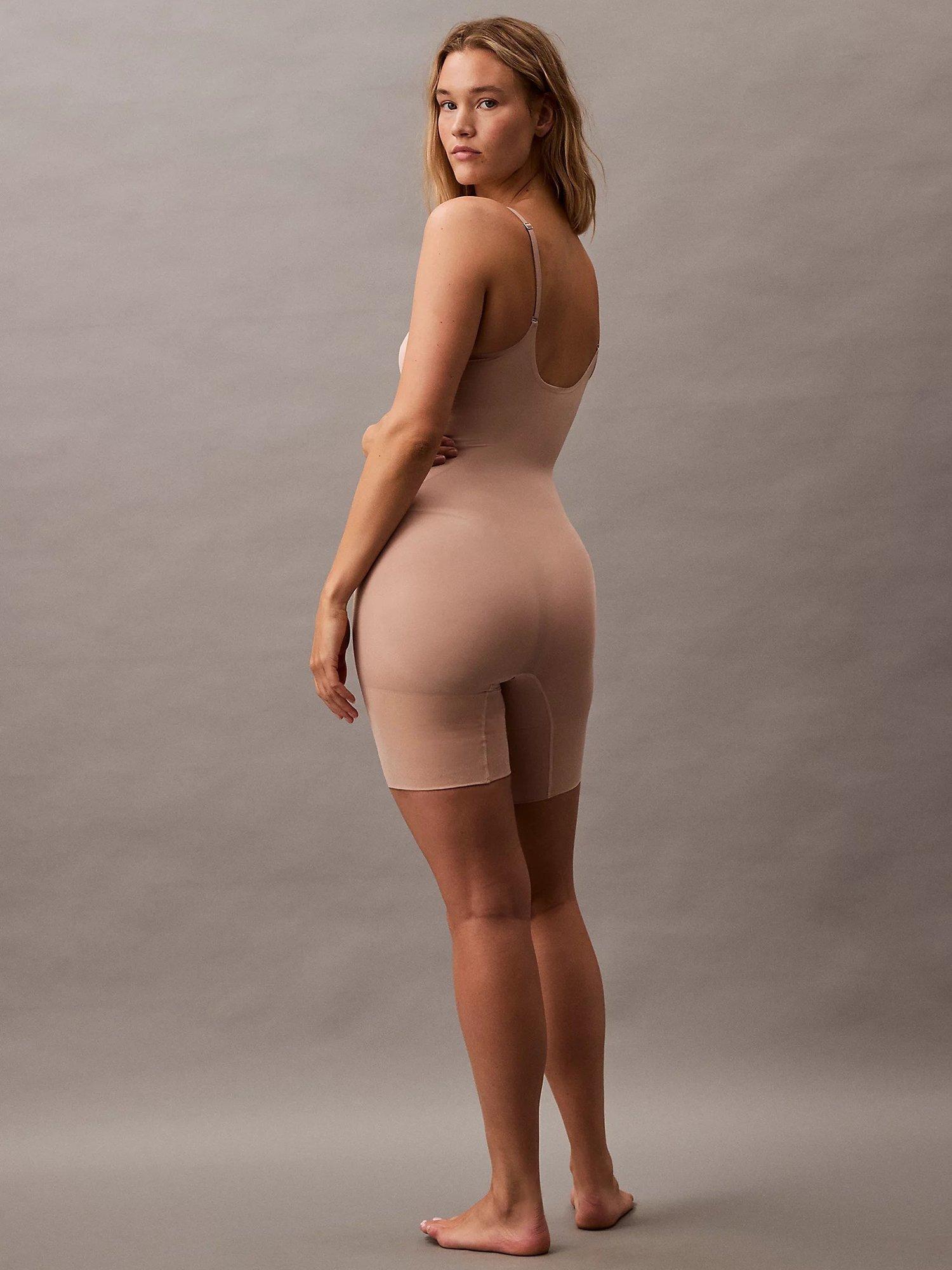 Product image 4 of 11, which shows Calvin Klein Secure Sculpt Mid Thigh Shapewear Bodysuit, Cedar, S