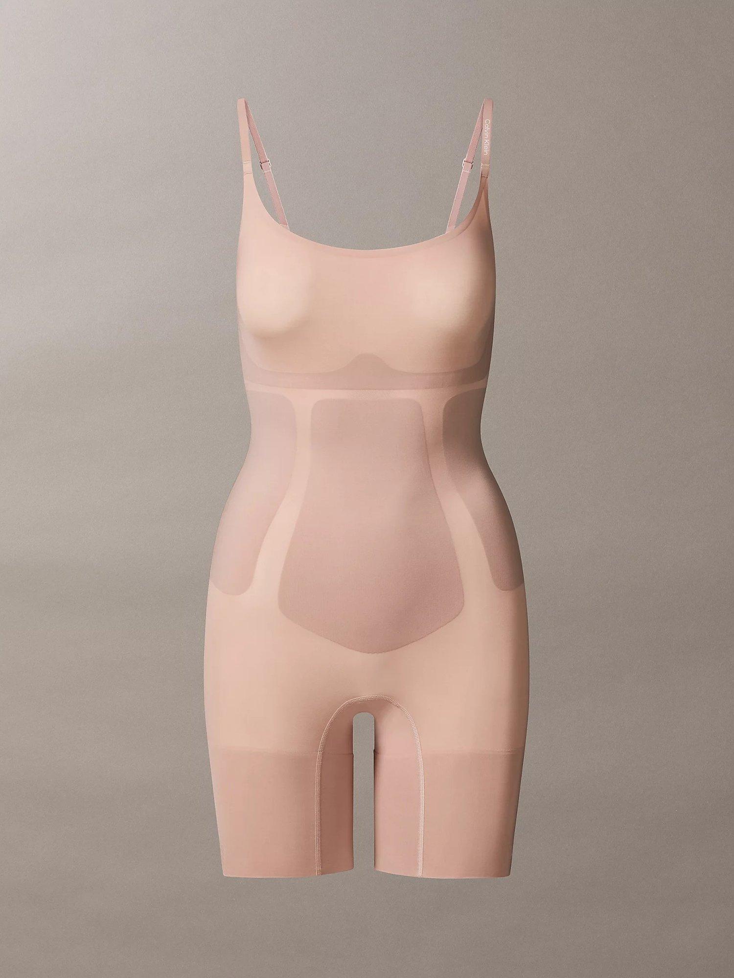 Product image 10 of 11, which shows Calvin Klein Secure Sculpt Mid Thigh Shapewear Bodysuit, Cedar, S