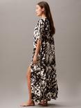 Calvin Klein Viscose Linen Blend Kaftan, Shell/Black