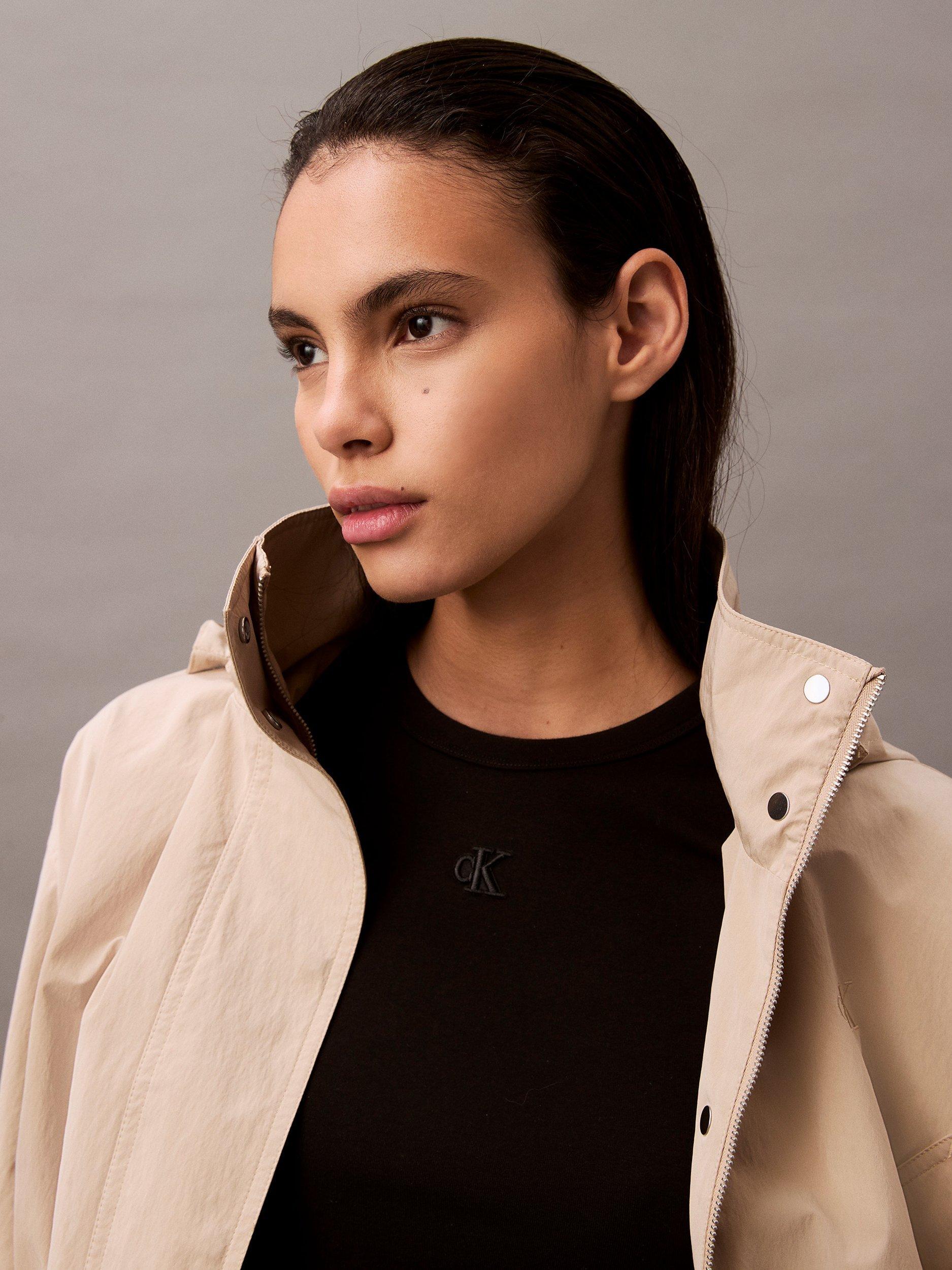 Product image 4 of 7, which shows Calvin Klein Contour Jersey T-Shirt Dress, Black, XXS
