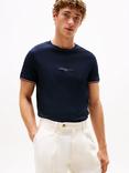 Tommy Hilfiger Cotton Slim Fit Tipped Logo T-Shirt, Desert Sky