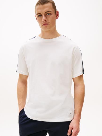 Tommy Hilfiger Cotton Regular Fit Short Sleeve Logo T-Shirt, Ecru, Ecru