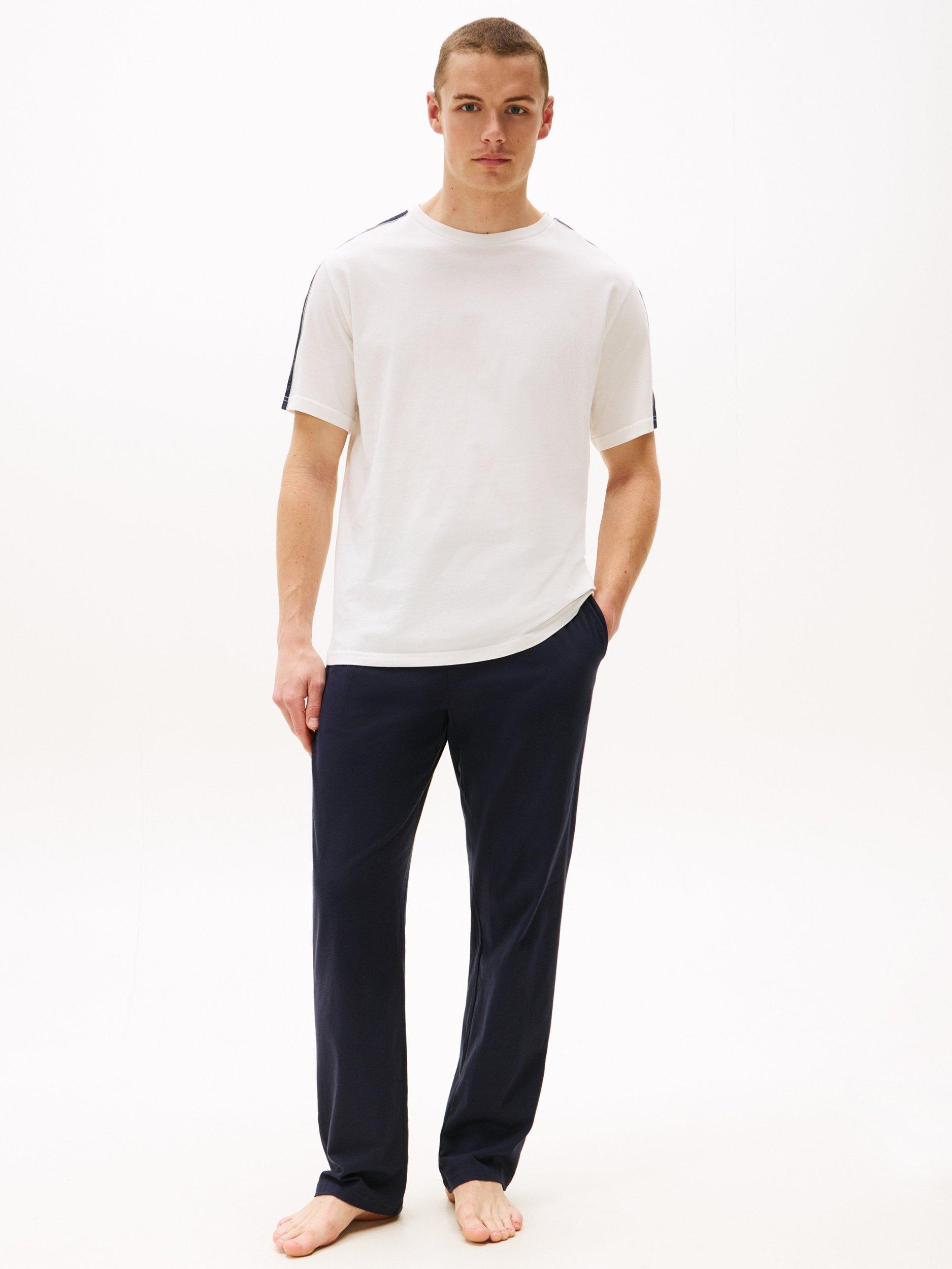 Product image 3 of 5, which shows Tommy Hilfiger Cotton Regular Fit Short Sleeve Logo T-Shirt, Ecru, S