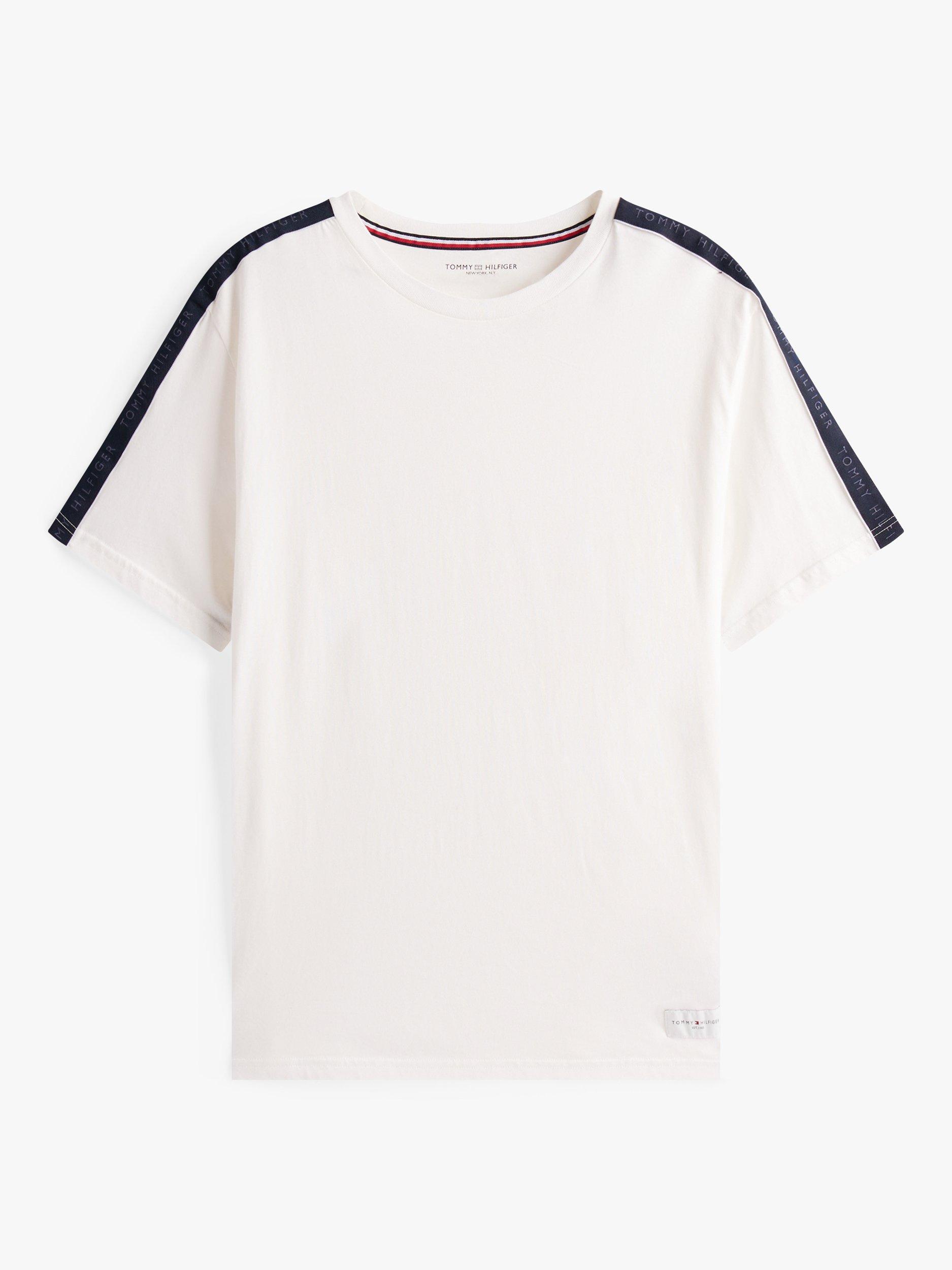 Product image 5 of 5, which shows Tommy Hilfiger Cotton Regular Fit Short Sleeve Logo T-Shirt, Ecru, S