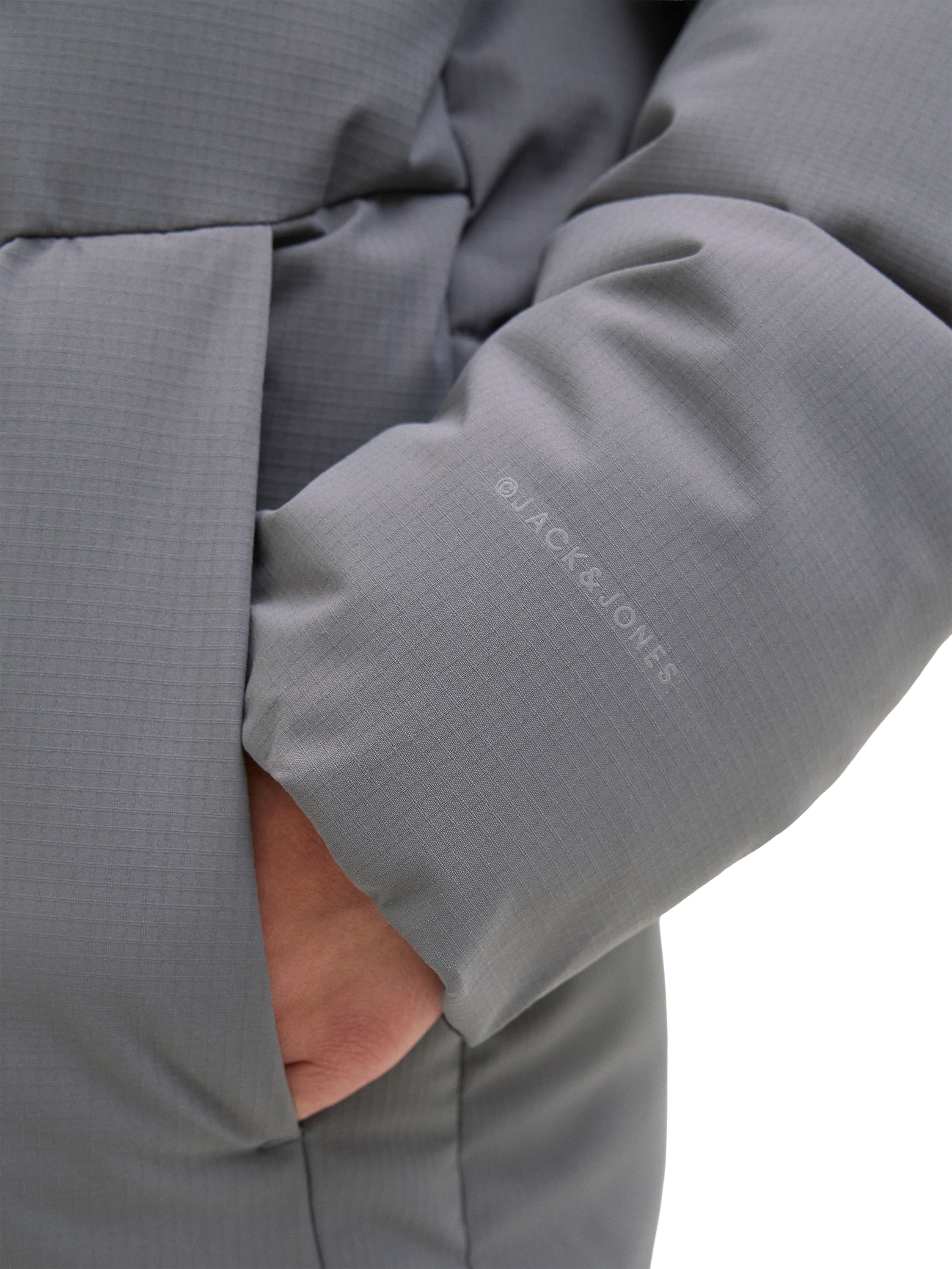 Product image 4 of 7, which shows Jack & Jones Kids' Global Hooded Puffer Jacket, Castlerock, 10 years