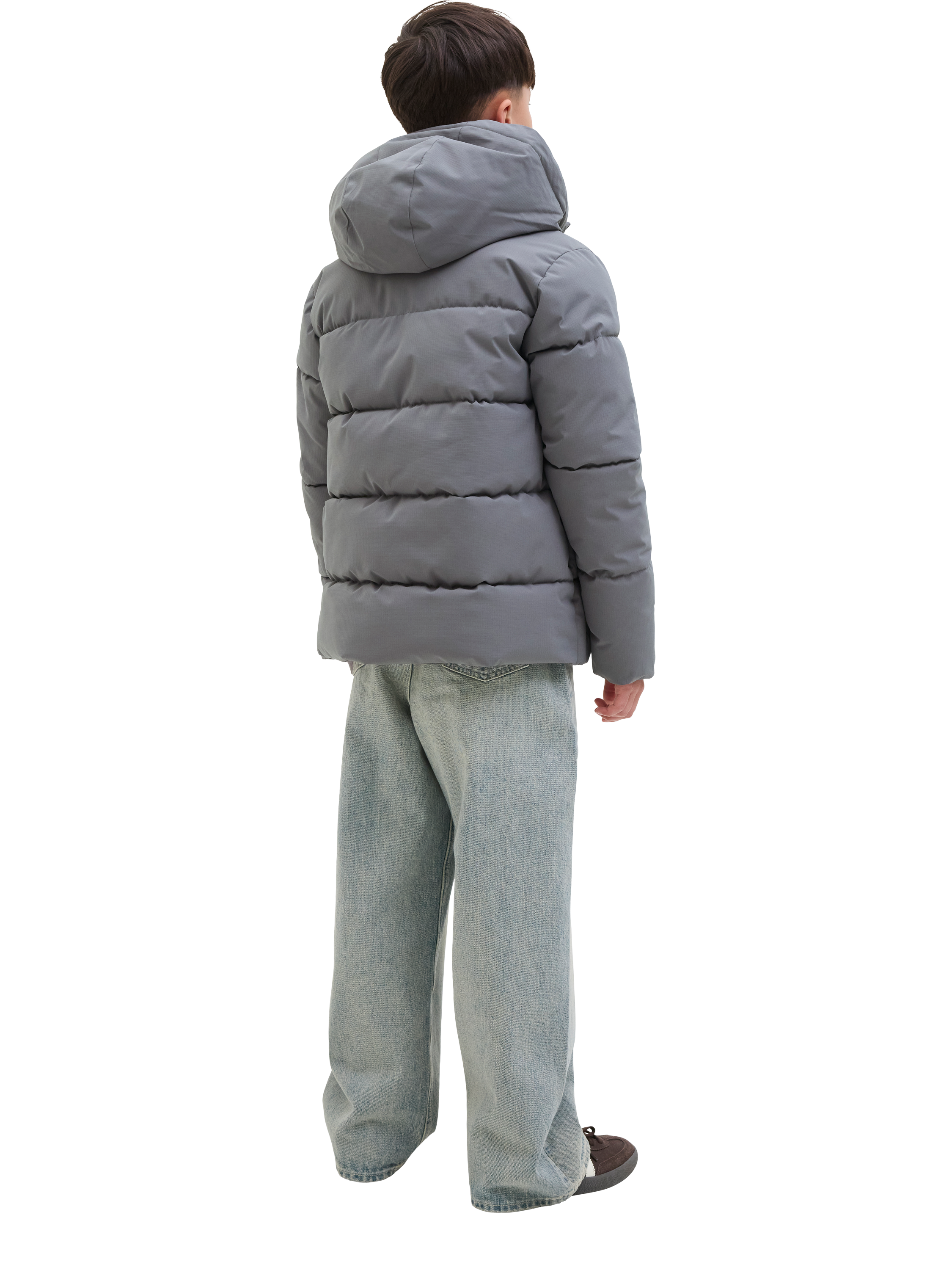 Product image 6 of 7, which shows Jack & Jones Kids' Global Hooded Puffer Jacket, Castlerock, 10 years