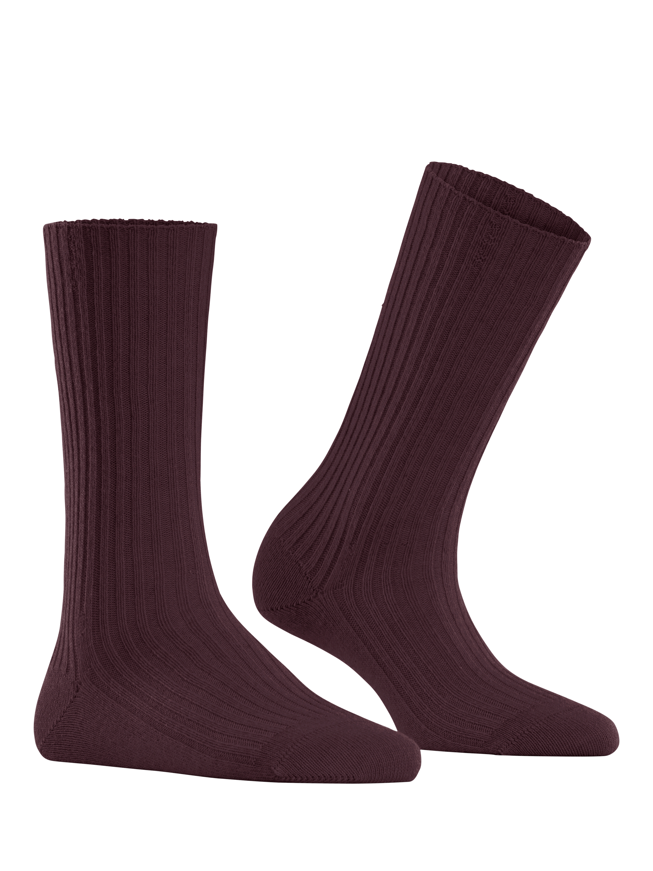 Product image 2 of 3, which shows FALKE Cosy Wool & Cashmere Blend Boot Socks, Burgundy, S-M
