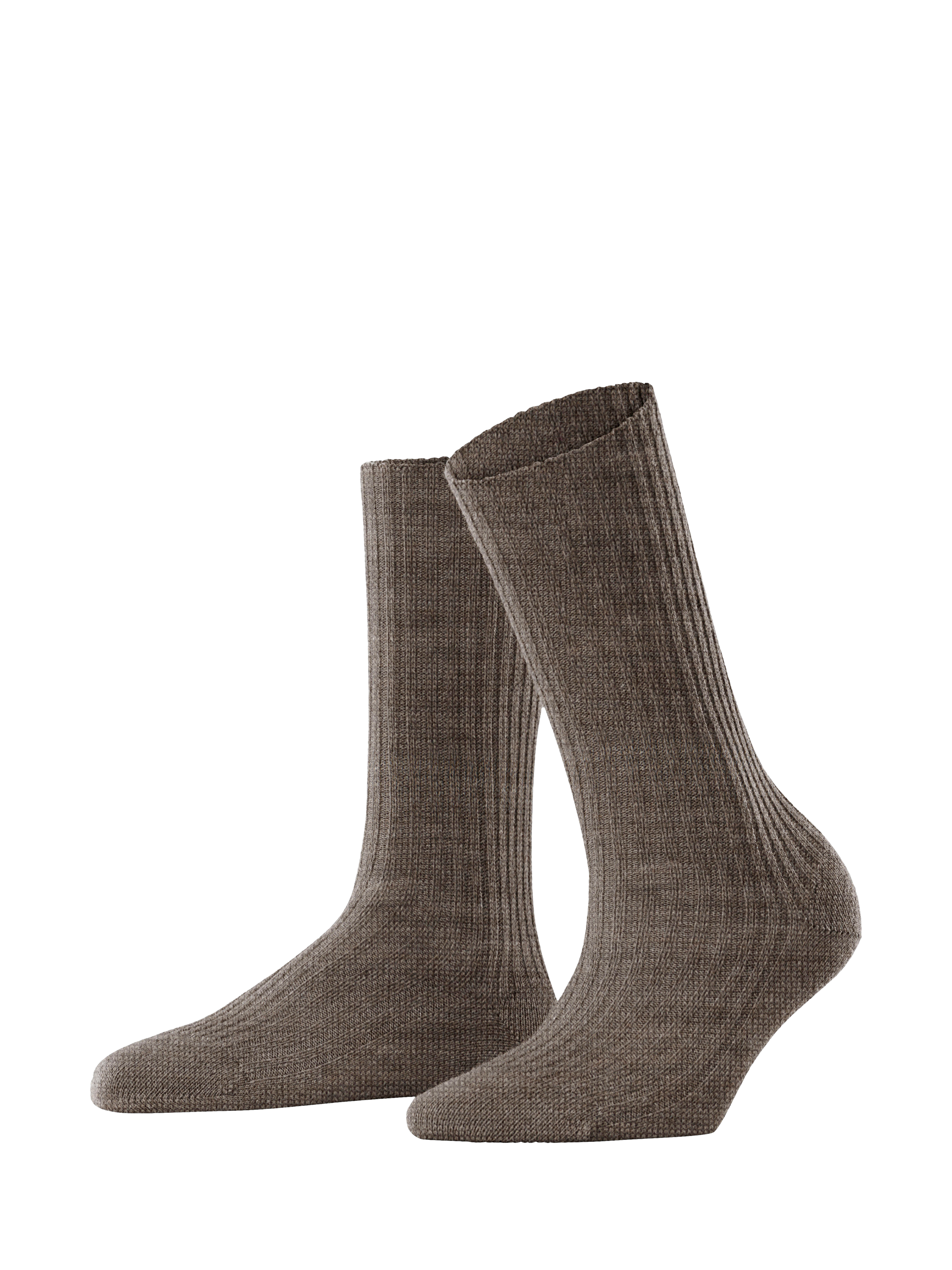 Product image 1 of 3, which shows FALKE Cosy Wool & Cashmere Blend Boot Socks, Brown, S-M