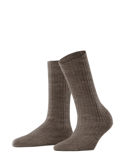 FALKE Cosy Wool & Cashmere Blend Boot Socks, Brown