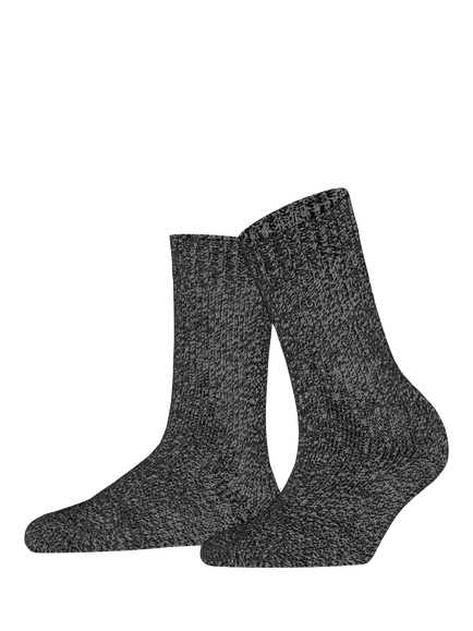 FALKE Marble Cloud Wool Blend Ankle Socks, Black/Grey, Black/Grey