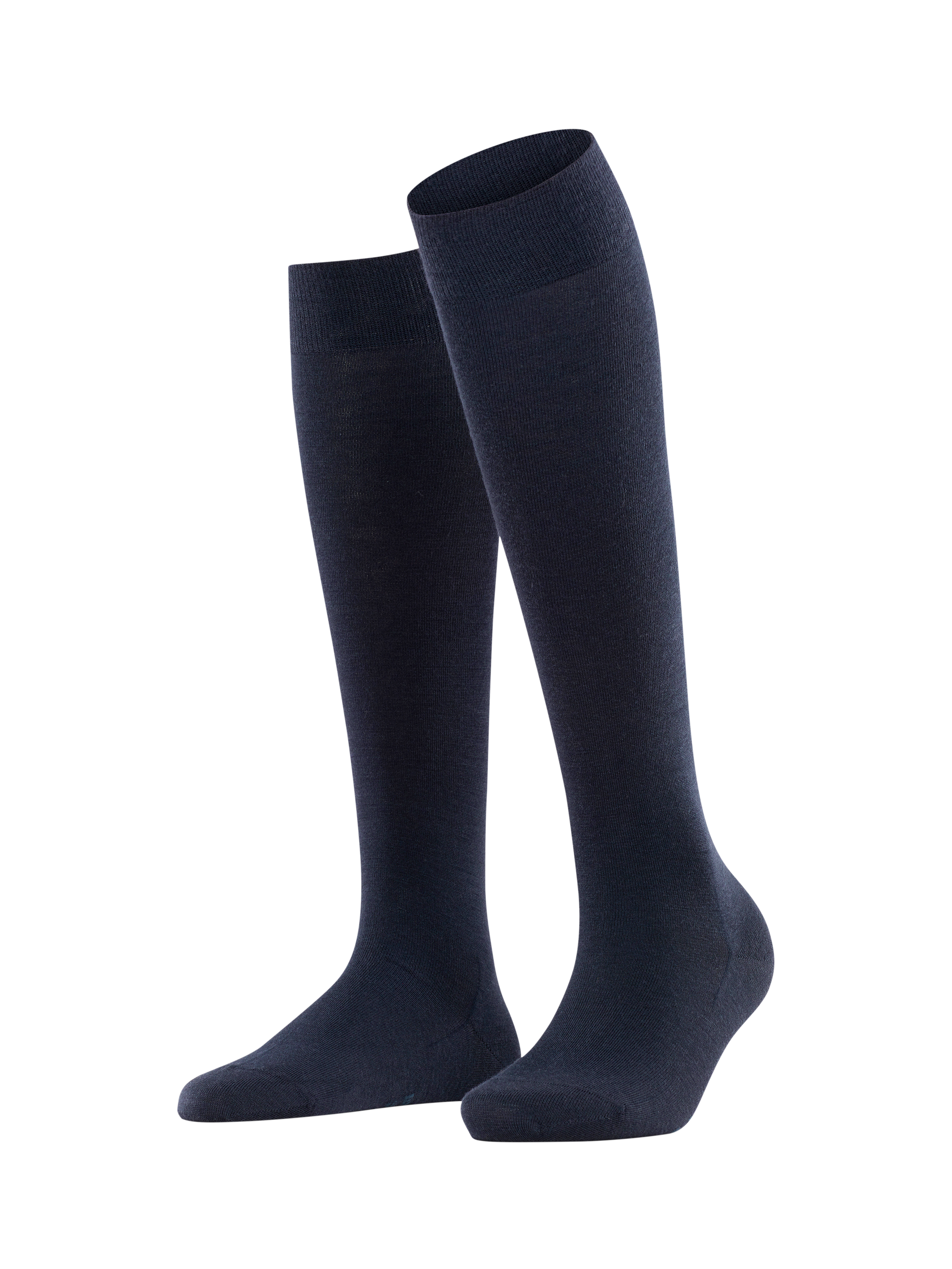 Product image 1 of 3, which shows FALKE Soft Merino Blend Knee High Socks, Navy, S