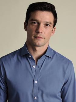 Charles Tyrwhitt Regular Fit Cotton Poplin Shirt, Blue - view 2, Blue